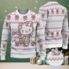 Red Ugly Christmas Sweater with White Snowflake Pattern Featuring Ghostbusters Chivas Inspired