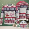 Red Ugly Christmas Sweater with White Geometric Snowflake Pattern Featuring Nurse Heart Anatomy