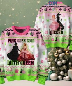 Wicked Pink Goes Good With Green 2024 Christmas Love Ugly Sweater