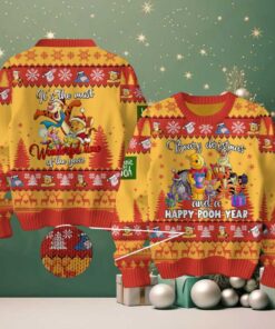 Winnie The Pooh Beary Christmas And A Happy Pooh Year 2025 Ugly Sweater