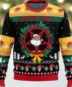 Worship Santa Ugly Christmas Sweater