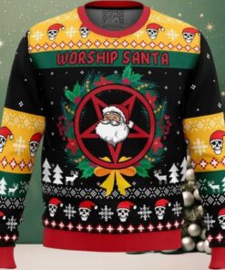 Worship Santa Ugly Christmas Sweater