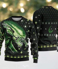 Xenomorph Alien Ugly Christmas Sweatshirt, Alien Movie Christmas Sweater, Alien Family Christmas Sweatshirt, Christmas Party Gifts Shirt