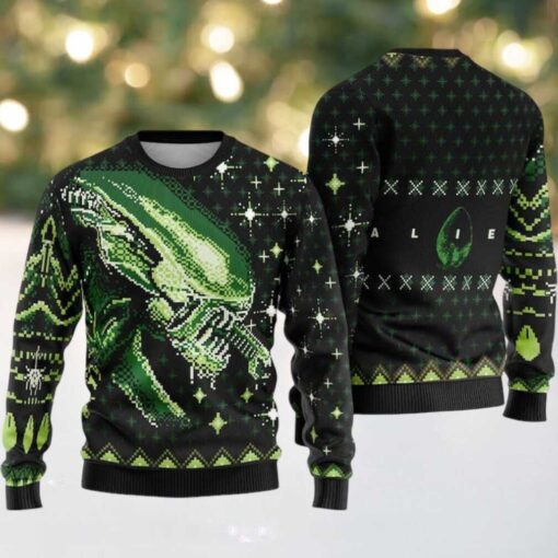 Xenomorph Alien Ugly Christmas Sweatshirt, Alien Movie Christmas Sweater, Alien Family Christmas Sweatshirt, Christmas Party Gifts Shirt