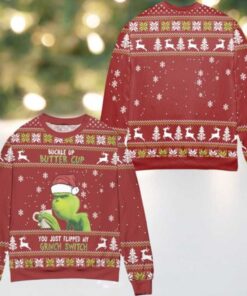 You Just Flipped My Grinch Switch Ugly Christmas Sweater Red