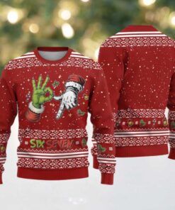 6 7 With Santa Hand Christmas Ugly Sweater