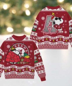 Alabama Crimson Tide Official Christmas Snoopy Ugly Sweater