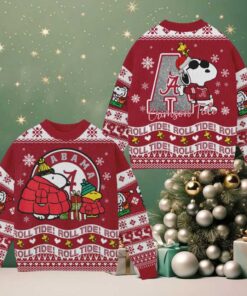 Alabama Crimson Tide Official Christmas Snoopy Ugly Sweater