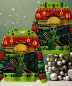 Alien Scream Ugly Christmas Knit Sweatshirt