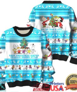 All You Need Is Love Peanuts Charlie Brown and Snoopy Ugly Christmas Sweater