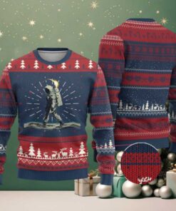 Astronaut Outer Space Ugly Christmas Sweater Walking On Planets