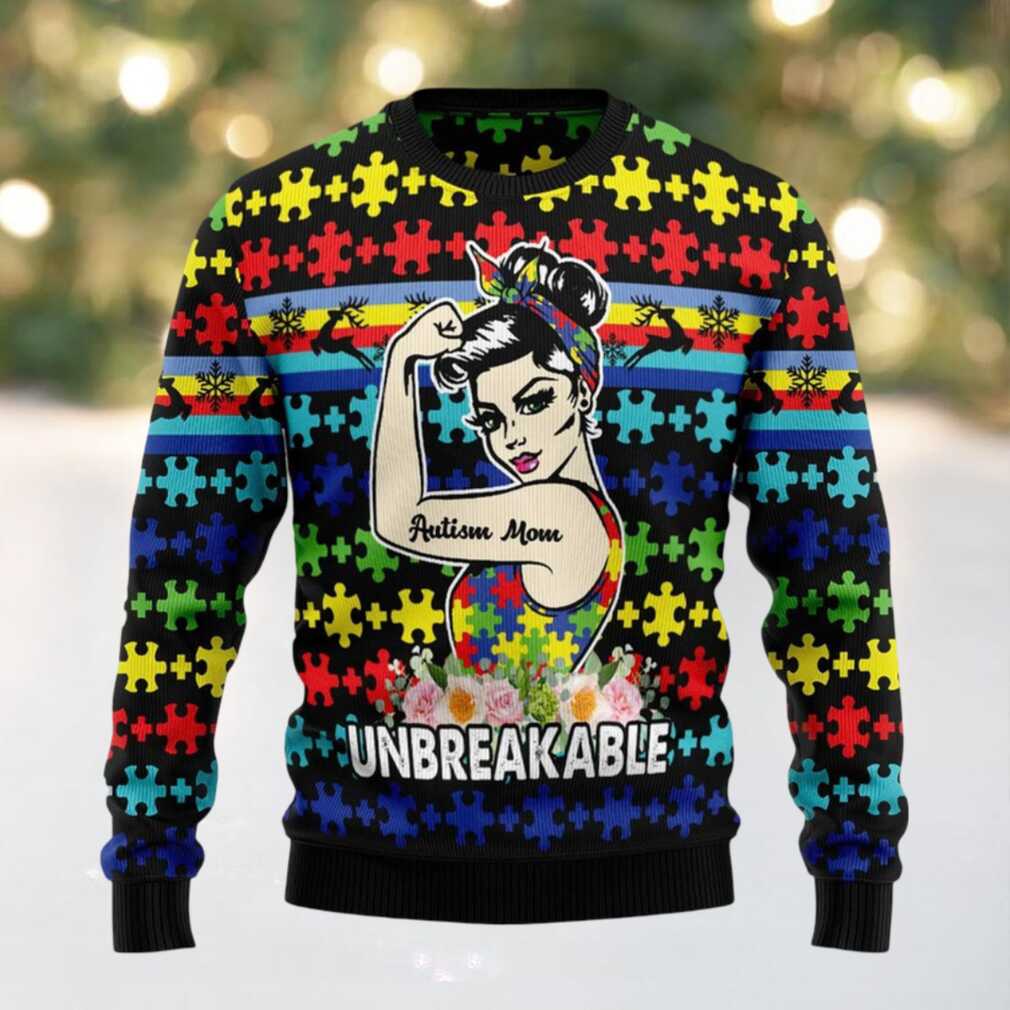 Autism Mom Unbreakable Ugly Christmas Sweater Autism Mom Unbreakable Ugly Christmas Sweater