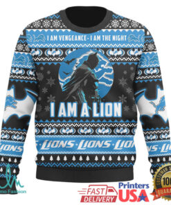 Batman I Am Vengeance Detroit Lions Ugly Christmas Sweater