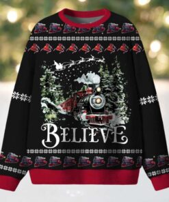 Believe Christmas Polar Trip Teacher Ugly Fluffy Christmas Sweater