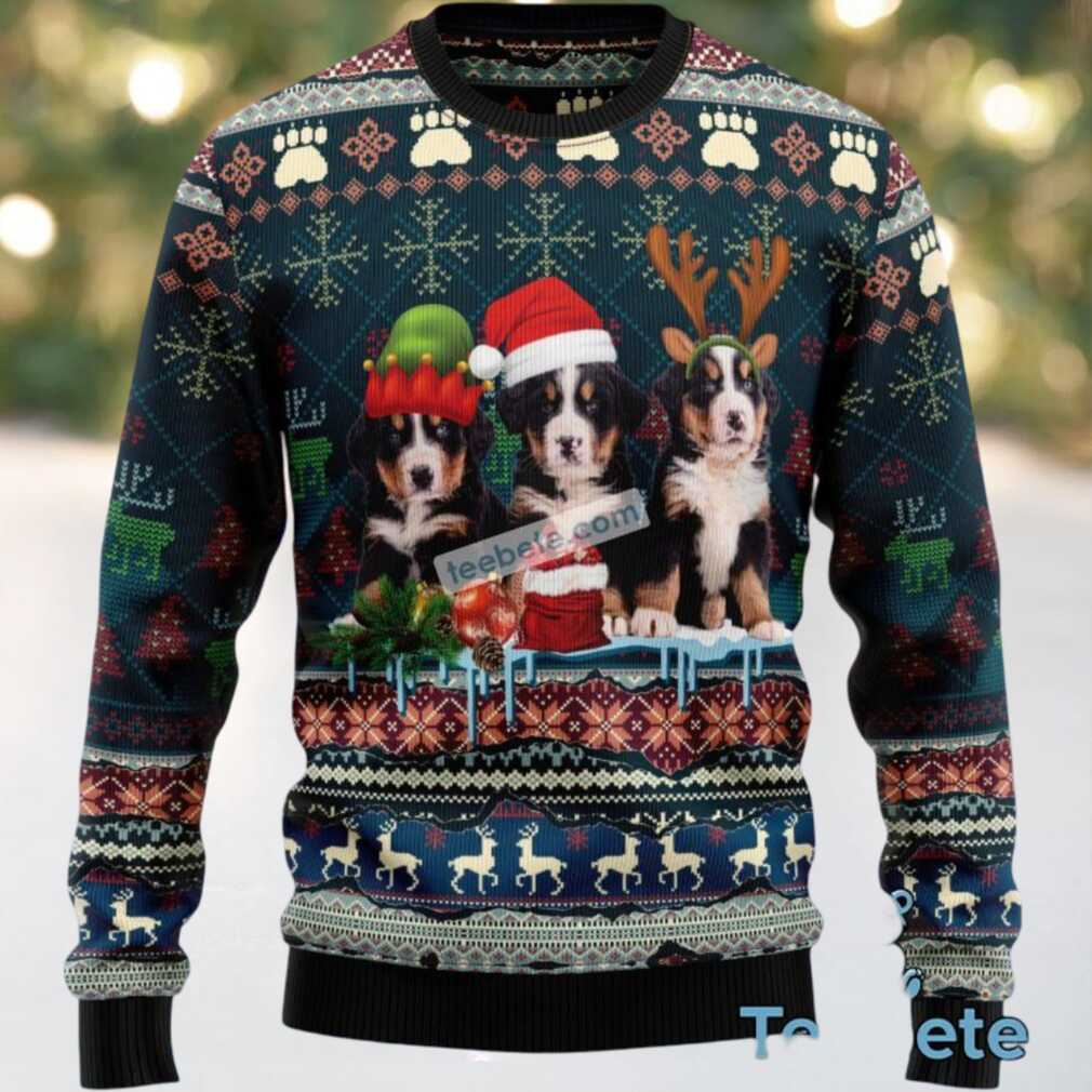 Bernese Mountain Dog Dad Mom Ugly Christmas Sweater, hoodie, sweater, long sleeve and tank top Bernese Mountain Dog Dad Mom Ugly Christmas Sweater with festive design