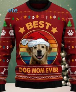 Best Golden Retriever Dog Mom Ever Ugly Christmas Sweater Red Ugliest, hoodie, sweater, long sleeve and tank top Best Golden Retriever Dog Mom Ever Ugly Christmas Sweater Red Ugliest