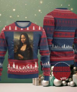 Black Mona Lisa Ugly Christmas Sweater Melanin Pretty Aesthetic Black History
