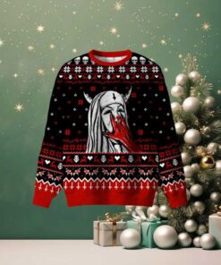 Blood Red Statue Ugly Christmas Sweatshirt Blood Red Statue Ugly Christmas Sweatshirt
