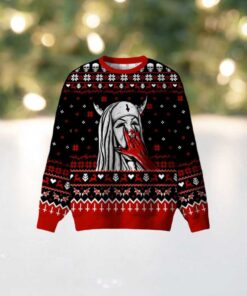 Blood Red Statue Ugly Christmas Sweatshirt