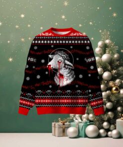 Bloody Lamb Ugly Christmas Sweatshirt Bloody Lamb Ugly Christmas Sweatshirt