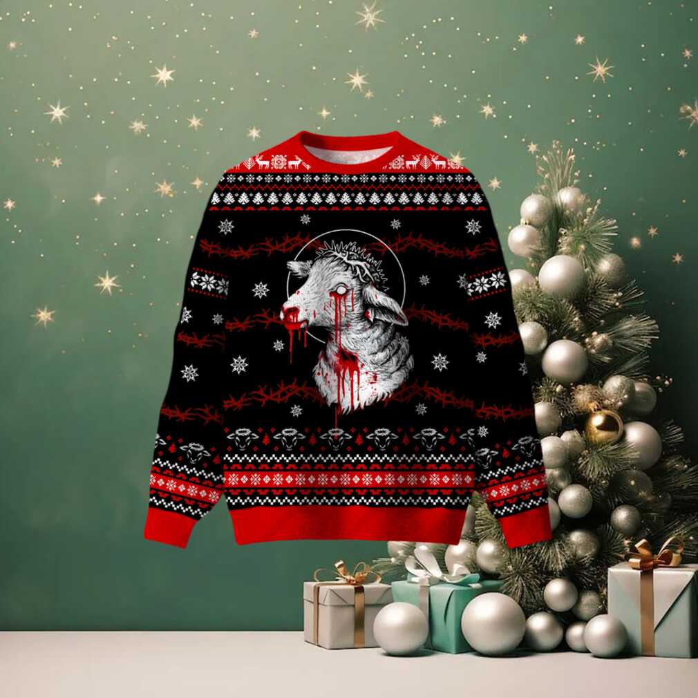 Bloody Lamb Ugly Christmas Sweatshirt Bloody Lamb Ugly Christmas Sweatshirt