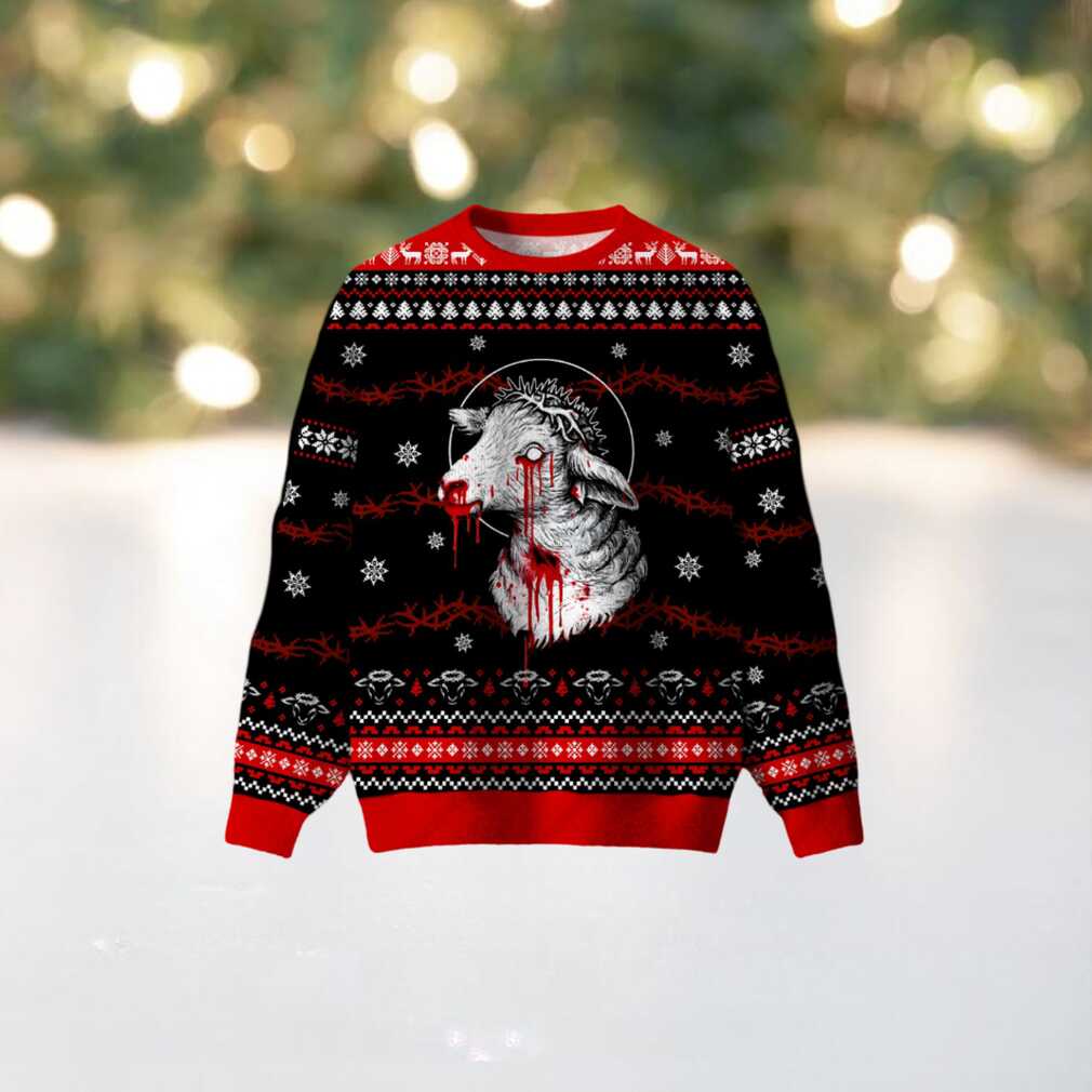 Bloody Lamb Ugly Christmas Sweatshirt Bloody Lamb Ugly Christmas Sweatshirt