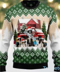 Border Collie Dog Family Ugly Christmas Sweatshirt Womens