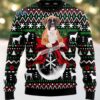 Cardinal And Gingerbread House Ugly Christmas Sweater Plus Size Green Cardinal And Gingerbread House Ugly Christmas Sweater Plus Size Green