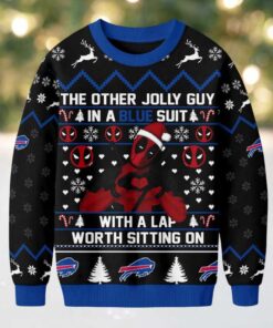Buffalo Bills Official NFL Deadpool Christmas Ugly Sweater NY