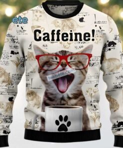 Caffeine Cat Vintage Ugly Christmas Sweaters Caffeine Cat Vintage Ugly Christmas Sweaters