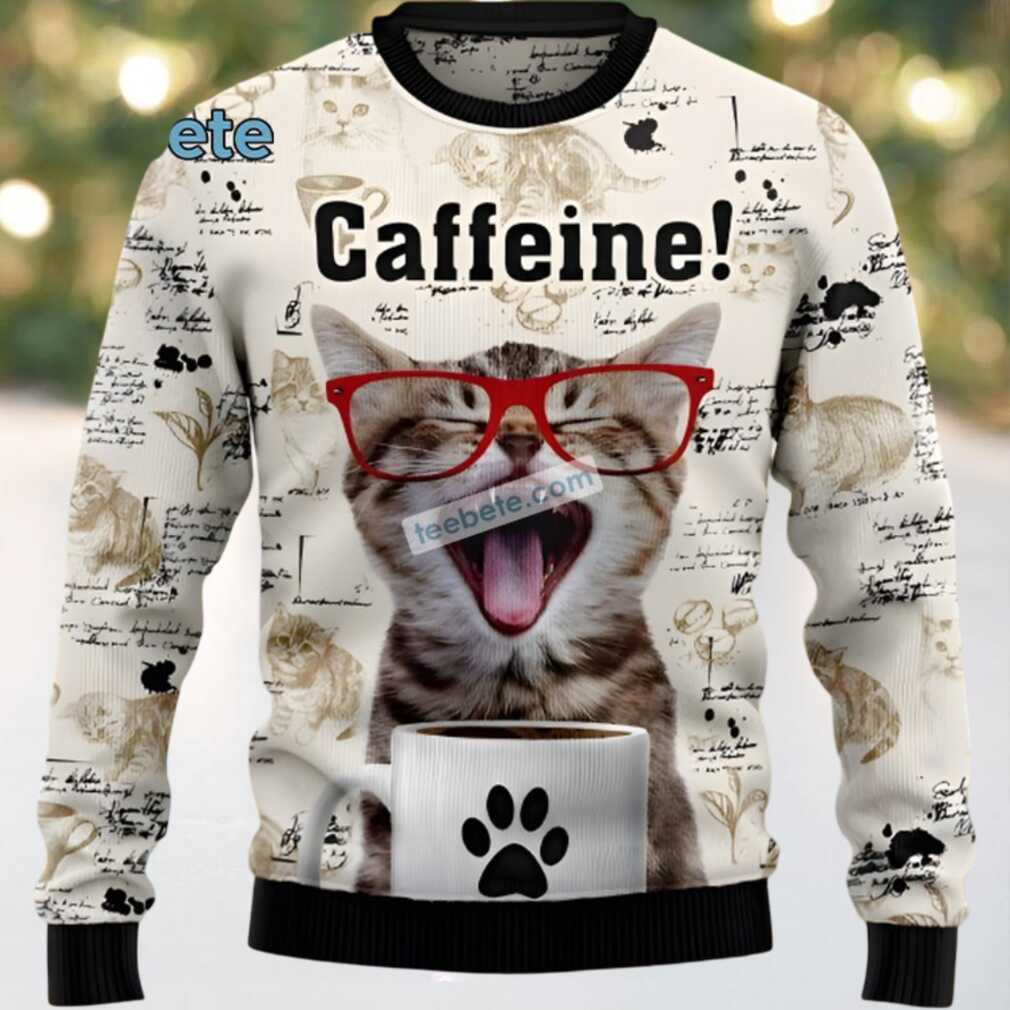 Caffeine Cat Vintage Ugly Christmas Sweaters Caffeine Cat Vintage Ugly Christmas Sweaters