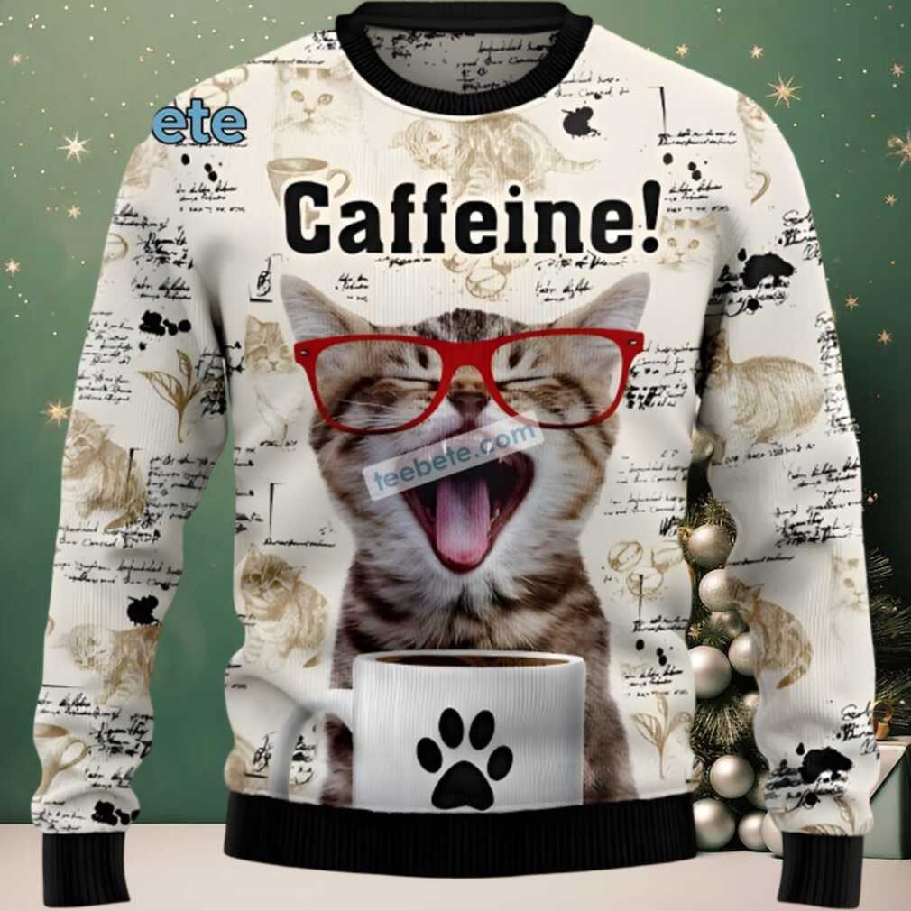 Caffeine Cat Vintage Ugly Christmas Sweaters Caffeine Cat Vintage Ugly Christmas Sweaters