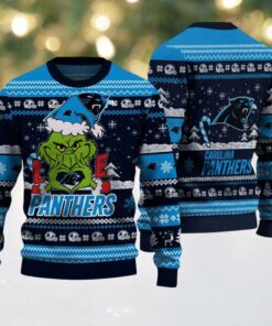 Carolina Panthers NFL Grinch Love Ugly Christmas Sweater Carolina Panthers NFL Grinch Love Ugly Christmas Sweater