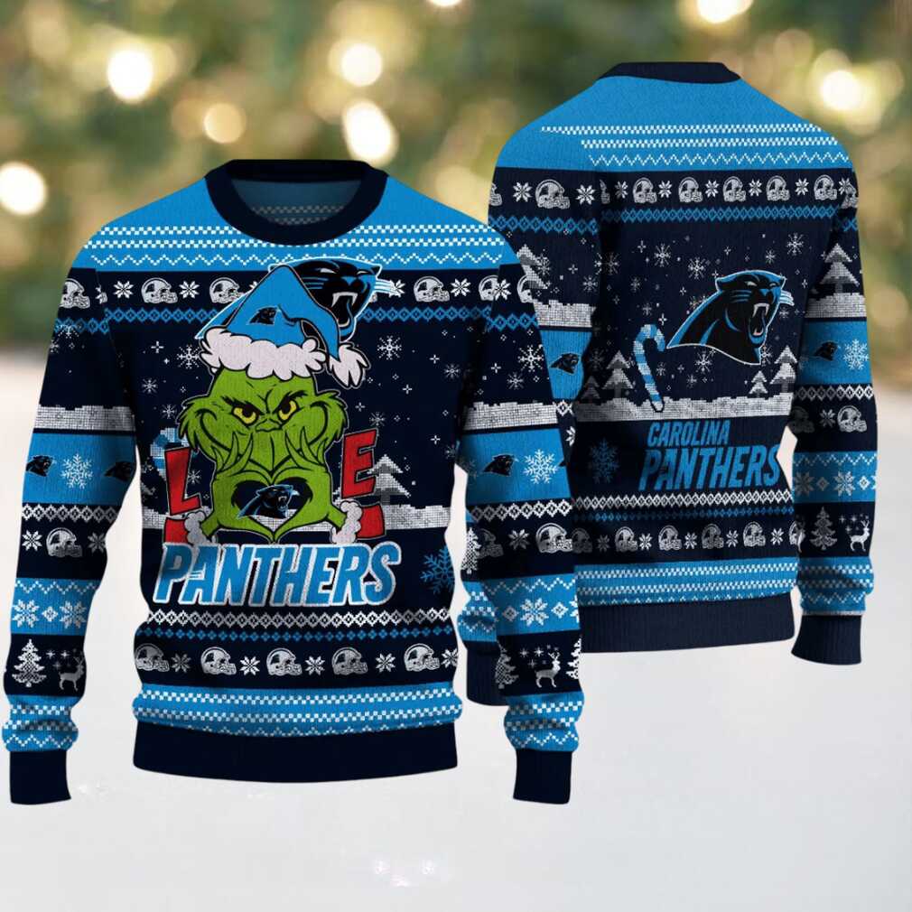Carolina Panthers NFL Grinch Love Ugly Christmas Sweater Carolina Panthers NFL Grinch Love Ugly Christmas Sweater