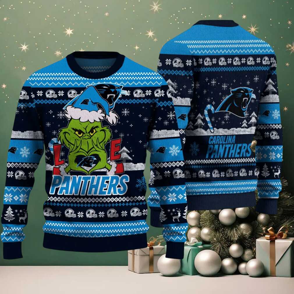 Carolina Panthers NFL Grinch Love Ugly Christmas Sweater Carolina Panthers NFL Grinch Love Ugly Christmas Sweater