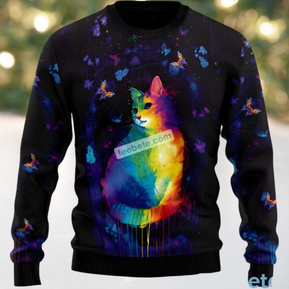 Cat Colorful Naughty Ugly Sweater Cat Colorful Naughty Ugly Sweater