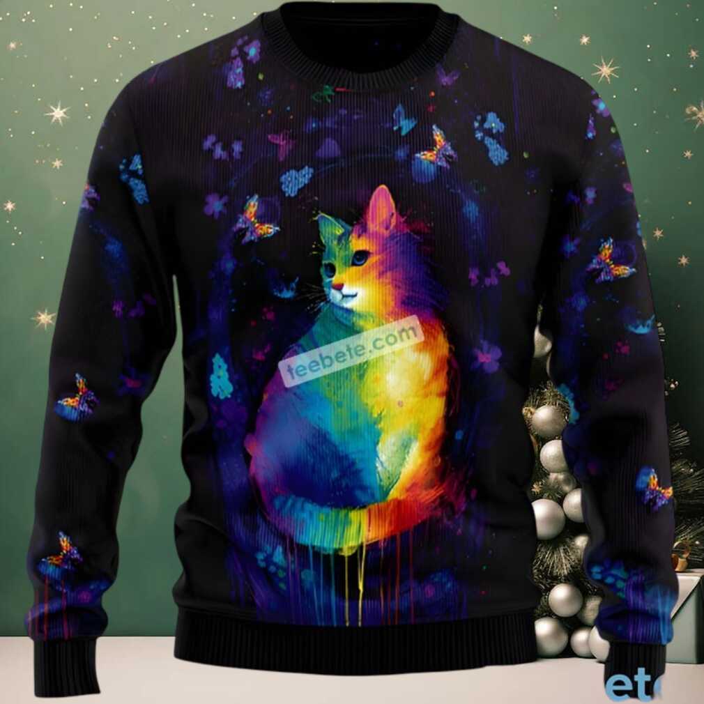 Cat Colorful Naughty Ugly Sweater Cat Colorful Naughty Ugly Sweater
