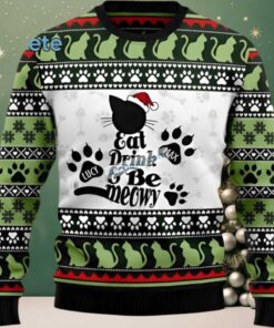 Cat Drink And Be Meowy Best Ugly Christmas Sweaters