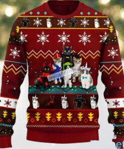 Cat Family Noel Ugly Christmas Sweater Friends Cat Family Noel Ugly Christmas Sweater Friends