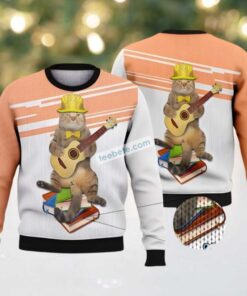 Cat Guitar Big And Tall Ugly Christmas Sweater Cat Guitar Big And Tall Ugly Christmas Sweater