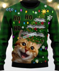 Cat Ho Ho Ho Ugly Christmas Sweatshirt For Men Cat Ho Ho Ho Ugly Christmas Sweatshirt For Men