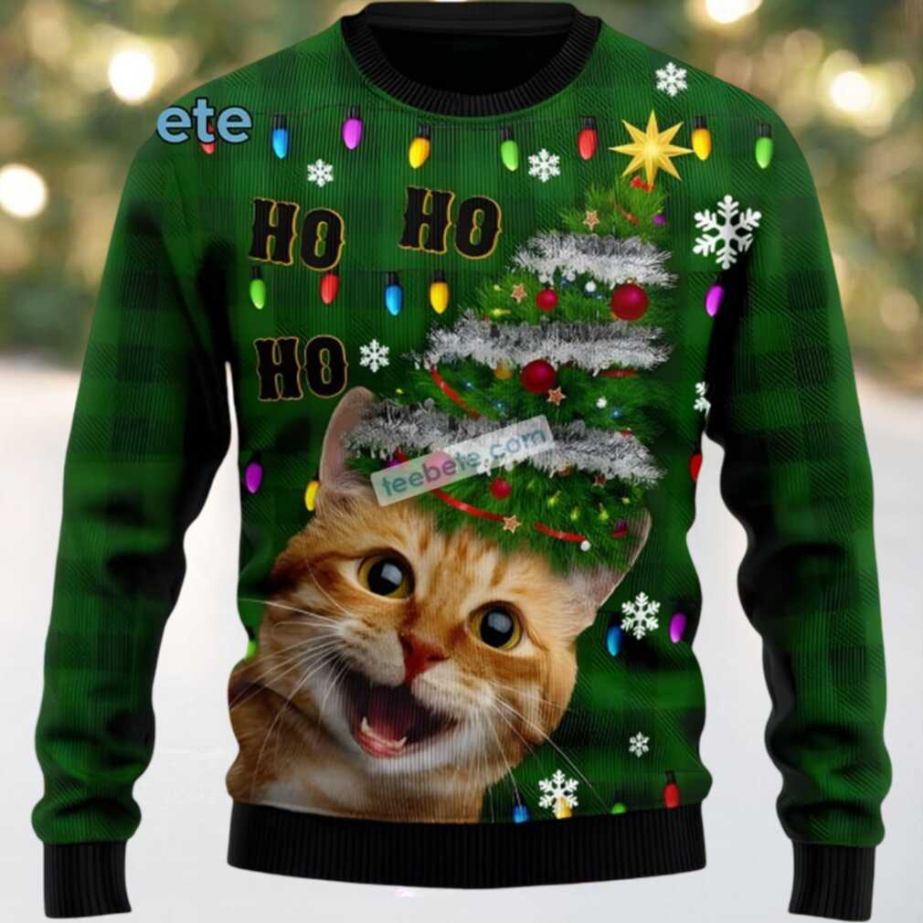 Cat Ho Ho Ho Ugly Christmas Sweatshirt For Men Cat Ho Ho Ho Ugly Christmas Sweatshirt For Men