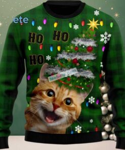 Cat Ho Ho Ho Ugly Christmas Sweatshirt For Men