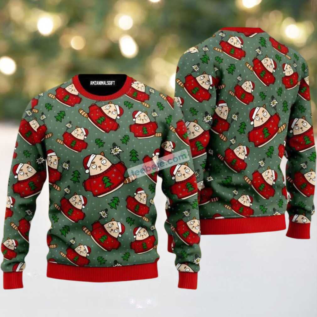 Cat Light Up Ugly Christmas Sweater For Holiday Cheer Cat Light Up Ugly Christmas Sweater For Holiday Cheer