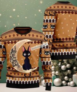 Cat Love You To The Moon And Back Vintage Ugly Christmas Sweaters