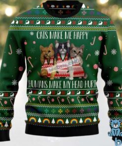 Cat Make Me Happy Ladies Ugly Christmas Sweater Cat Make Me Happy Ladies Ugly Christmas Sweater