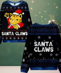 Cat Santa Claws Ugly Christmas Sweater