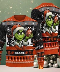 Chicago Bears Grinch With Ornament Ugly Christmas Sweater