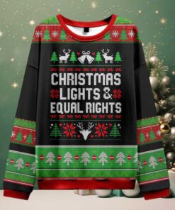 Christmas Lights And Equal Rights Teacher Ugly Knit Sweatshirt Christmas Lights And Equal Rights Teacher Ugly Knit Sweatshirt