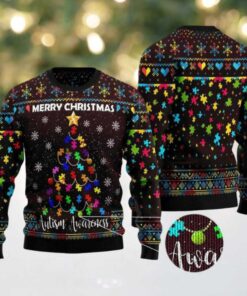 Christmas Tree Autism Awareness Ugly Christmas Sweater